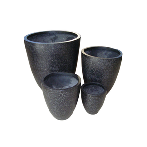 Jardinières coniques contemporaines de haute qualité prêtes à être expédiées pour la maison, le patio et le jardin, pots en fibre de verre - Product Image 1
