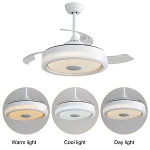 Ventilatore da soffitto moderno a LED da 42 pollici con luce LED da 36W 120V, 3 pale in ABS, telecomando, motore DC reversibile, design invisibile - Product Image 6
