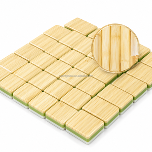 In Stock Luxury Modern Hand-Rubbed High-End Crystal Acrylic 160-Piece American Mahjong Tiles Travel <b>Set</b> with Velvet Bag and <b>Dice</b> - Product Image 2