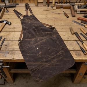 Custom Logo Leather <b>Apron</b> for Restaurant Cafe Staff Durable <b>Work</b> <b>Apron</b> OEM ODM Factory Direct Supply LPN-0209 - Product Image 3