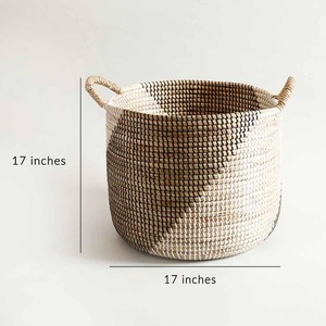 Set of 3 <b>round</b> seagrass storage <b>baskets</b> for home Handmade Storage <b>Basket</b> Wholesale eco-friendly Made in Viet Nam - Product Image 2