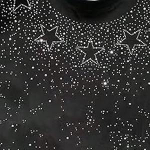 Camiseta con Pedrería de Estrellas para Mujer y Hombre, 100% Algodón, con Cristales Brillantes, Top de Moda, Ropa Urbana de Lujo, con Logotipo Personalizado - Product Image 4