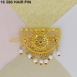 Pasador de Pelo Decorativo Chapado en Oro Árabe para Mujer, Joyería para el Cabello al por Mayor, Accesorios de Moda Árabe para el Cabello al por Mayor B2B - Product Image 1