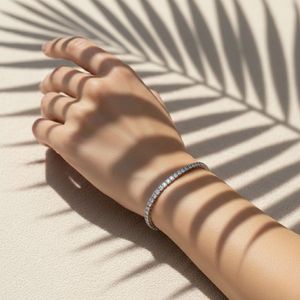 <b>Rose</b> <b>Gold</b> Tone Tennis Bracelet Round Brilliant Cut Diamond <b>Bangle</b> 49 Stones VS1 Excellent Clarity for Wedding Party - Product Image 2