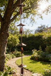 Chaîne de pluie suspendue en métal en forme de champignon, style Art Déco, pour la décoration extérieure de jardin et le drainage de l'eau de pluie des gouttières de toit, en provenance d'Inde - Product Image 4