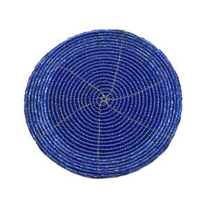 Blue Round <b>Bamboo</b> Bar Mats 6-Pack Anti-Slip Classic Style Drinkware Accessories - Product Image 4