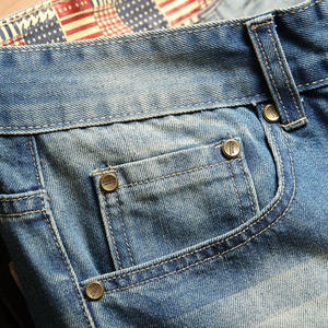 Novedad en Ropa Urbana: Shorts de Mezclilla Rectos para Hombre, Transpirables, Ecológicos, 100% Algodón, Estilo Único, Color Atractivo - Product Image 4