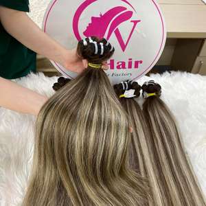 Whosale 100% Raw Vietnamita Cabello Humano Doble Dibujado Un Donante Extensiones de Cabello de Alta Calidad Piano Trama Marrón Claro - Product Image 6