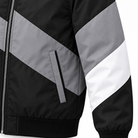 Veste bomber personnalisée en gros avec logo, color block, grande taille, chaude pour l'hiver, veste de baseball légère pour homme