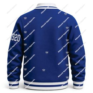 เสื้อแจ็คเก็ตวาร์ซิตี้สีน้ำเงินขาวสำหรับผู้หญิง Zeta Phi Beta ปักโลโก้ด้านหน้าปี 1920 แขนยาว สไตล์พรีปปี้ เสื้อคลุมคาร์ดิแกนสำหรับฤดูหนาว - Product Image 2