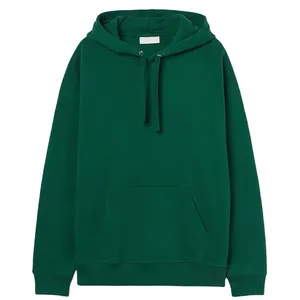 Sweat-shirt à capuche vert foncé pour homme, coupe classique, couleur unie, décontracté, en polaire, avec poche avant, pour l'automne 2027 - Product Image 1