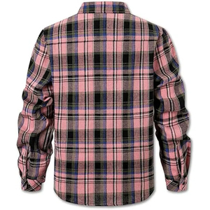 Chemise en flanelle 100% coton pour homme, respirante, à motifs, de haute qualité, impression de logo personnalisée, manches longues - Product Image 2