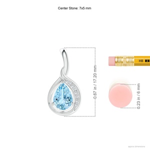 IGI Certified 18K <b>Gold</b> Pear-Cut Prong Sett Aquamarine & Pave Set Diamond Loop <b>Pendant</b> Link Chain Necklace High Quality <b>Pendants</b> - Product Image 2