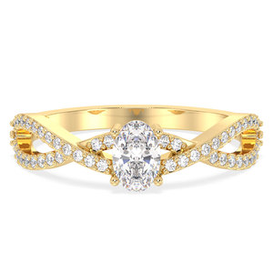 REYES Wholesale 925 Sterling Silver Oval Cut 0.52 Moissanite Engagement <b>Rings</b> For Women Luxury Wedding Gift Fine Jewelry - Product Image 1
