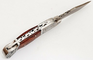 Couteau de poche pliant en acier Damas personnalisé, manche en bois, nom et logo personnalisés, qualité supérieure pour la chasse, le camping, cadeau idéal - Product Image 2