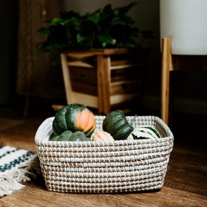 Panier en jonc de mer tressé à la main, simple et artisanal, panier de rangement fait main, vente en gros, écologique, fabriqué au Vietnam - Product Image 5