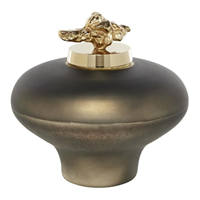 Vase décoratif de rangement en métal avec couvercle doré, design vintage haut de gamme, texture marbre blanc, 4-5L, pour table, décoration intérieure, hôtel