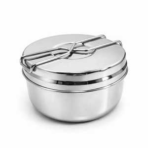 Printed Stainless Steel <b>Lunch</b> <b>Box</b> Set >3-Tier 3-Compartment Rectangular Leakproof Food Storage Container Metal Bento <b>Box</b> Inner - Product Image 6