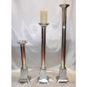 Soporte de vela de pulido de espejo elegante, soporte de pilar de estilo clásico pulido brillante, decoración de hogar y boda, soporte de pilar de vela - Product Image 1