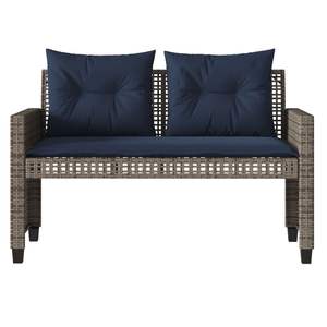 Set Divano da Esterno 4 Pezzi in Polyrattan Grigio con Cuscini in Vetro - Elegante Collezione Arredamento da Giardino - Product Image 5