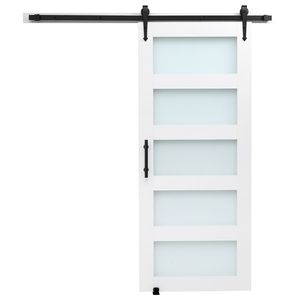 Kit Ferramenta per Porta Scorrevole in Vetro con Pannello MDF ad Alta Resistenza 84 x 36 Pollici, Superficie in PVC Impermeabile, Facile da Scorrevolare, 36 x 84 Pollici - Product Image 1