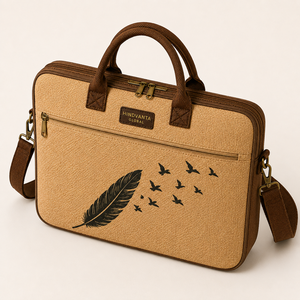 Eco-Friendly Durable Fashionable Jute Laptop Backpack Brief <b>Bag</b> Padded Handle Adjustable <b>Shoulder</b> Strap Front <b>Zip</b> Pocket <b>Large</b> - Product Image 3
