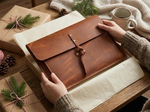 Housse pour ordinateur portable en cuir véritable vintage, durable, pour un usage quotidien professionnel, hommes LS-0216 - Product Image 3