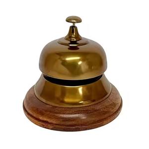 Campana de escritorio de metal brillante, campana de mesa para mostrador de recepción, hotel, restaurante, campana de llamada para invitados, para notificación en el mostrador de servicio - Product Image 2