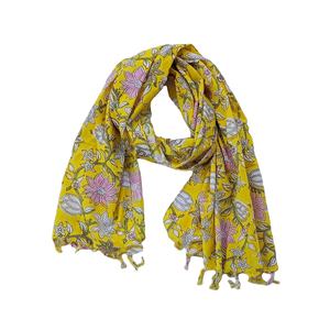 100% ผ้าพันคอผ้าฝ้ายโมดอลสำหรับผู้หญิงผ้าพันคอสีเหลืองพิมพ์ลายดิจิตัลคุณภาพสูงดีไซน์เนอร์ผ้าพันคอสุดหรูพร้อมส่งจำนวนมาก - Product Image 1