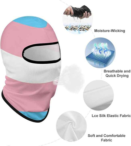 Masque facial balaclava rayé personnalisé unisexe pour adultes, respirant, imperméable, 100% polyester, impression par transfert thermique - Product Image 4