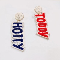 Anting-anting manik-manik terlaris untuk anak perempuan, desain buatan tangan custom, grosir perhiasan mode, anting-anting manik-manik custom