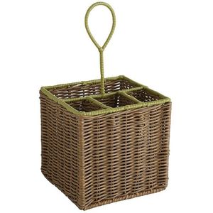 Premium Handmade Rattan Caddy <b>Basket</b> With Compartments For Kitchen Counter Dining <b>Table</b> And Restaurant Use - Product Image 1