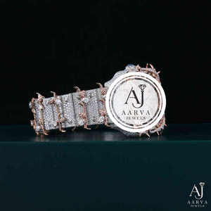 AARVA JEWELS ตัวเรือนสแตนเลสสีโรสโกลด์นาฬิกาจักรกลหน้าปัดคริสตัลสไตล์สร้อยข้อมือฝังเพชรหรูหราสำหรับผู้หญิง - Product Image 3