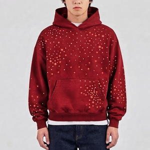New Arrival Most Popular Customized Size Men <b>Rhinestone</b> Hoodie High Quality Custom Logo Men Pullover <b>Rhinestone</b> <b>Hoodies</b> - Product Image 1