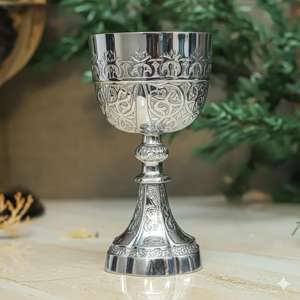 Calice en laiton gravé à la main personnalisé pour mariage, coupe à vin décorative, boîte en velours, cadeau de mariage, vaisselle de luxe - Product Image 6