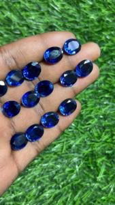 Gemas Trimurti, Cuarzo Azul Ceilán Natural, Corte Ovalado |   Cabujón de Cuarzo Suelto de Calidad AAA de 10-20 mm |   Fabricación de Joyas - Product Image 3