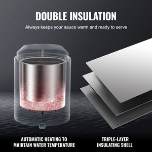 Dispenser Elettrico Commerciale per Formaggio 2.3 Qt, Scaldafonduta in Plastica con Regolazione della Temperatura da 86-230 Fahrenheit - Product Image 4