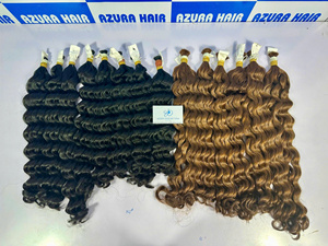 ต่อผมแท้เวียดนาม เรมี่ ดีฟเวฟ แบบเครื่องจักร สีน้ำตาลธรรมชาติ ผมลอน - Product Image 5