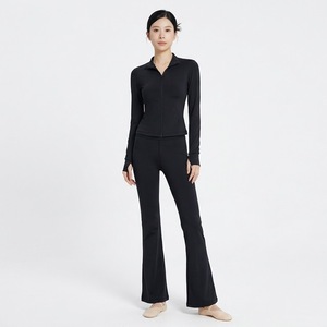 <b>Women</b> Yoga Set Full Zip Jacket <b>Flare</b> <b>Leggings</b> Activewear Fitness Outfit - Product Image 5