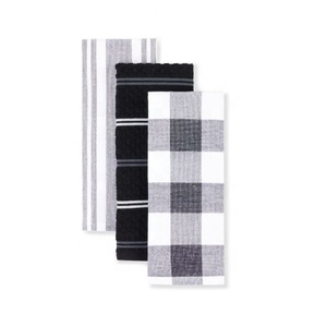 Serviettes de vaisselle en coton de golf rayées jaunes à taille personnalisée serviettes de cuisine personnalisées suspendues brodées à séchage rapide motif imprimé - Product Image 5