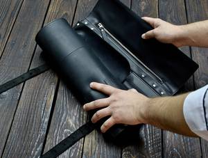 Sac de rangement pour couteaux de chef en cuir, design personnalisé, prix raisonnable, par le fabricant de premier plan, modèle LKR-0354, en vente chaude - Product Image 4