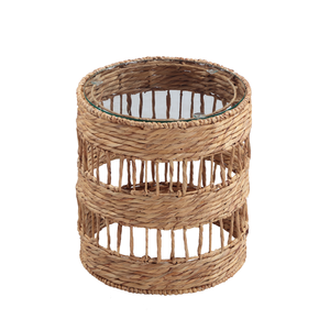 Table d'appoint ronde en jacinthe d'eau tressée à la main, écologique, pour chambre ou salon, provenant d'une usine au Vietnam - Product Image 1