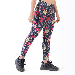 Nouveau Legging de Yoga Tendance Taille Haute Longueur Intégrale à Motifs Floraux en Spandex et Polyester Extensible dans les Quatre Sens avec Taille Élastique - Product Image 6
