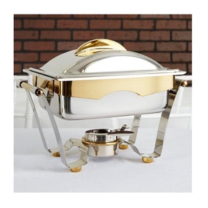 Luxury Metal Chafing Dish Stainless Steel Buffet Food Display Round Metal Chafing Dish - Product Image 5