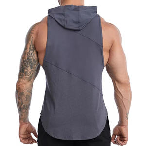 Débardeur de sport à capuche pour homme, personnalisé, séchage rapide, en maille, coupe musclée, sans manches, respirant, pour entraînement et musculation - Product Image 6