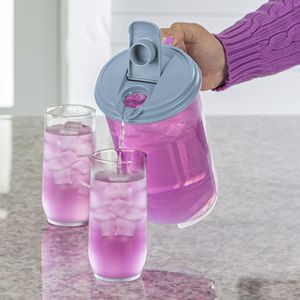 Lot de 4 pichets en plastique transparent de 2 litres avec bec verseur à clapet bleu clair - Product Image 4