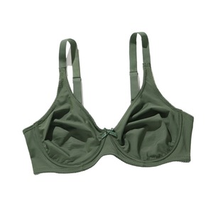 Soutien-gorge push-up vert olive pour femme avec coussinets intégrés et détail nœud, lingerie sans couture, maintien moyen - Product Image 6