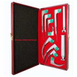 Wholesale Manual 10-Piece Stainless Steel Laryngoscope Set Fiber <b>Optic</b> LED Intubation Kit Multiple Blades Handle (CE Certified) - Product Image 2