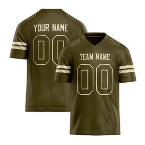 Custom Olive Green Football Jersey Team Uniform Sublimated Moisture Wicking Polyester <b>Athletic</b> Shirt OEM ODM Sportswear - Product Image 2