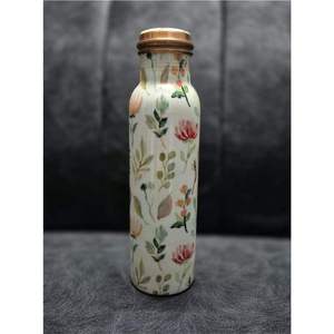 Contemporary Geometric Copper Water Bottle Pastel Triangle Art Reusable Drinking Bottle Leakproof Gift OEM ODM Factory - Product Image 2
